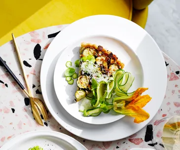 Bird's-eye-view-of-zucchini-pecorino-basil-tart