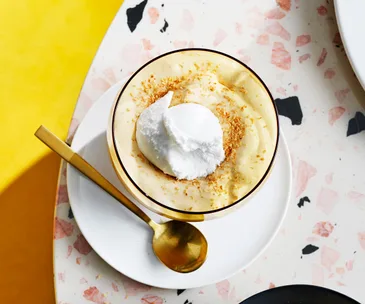 Restaurant Labart’s coconut sorbet with dulce de leche