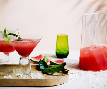 Watermelon, ginger and makrut lime shrub