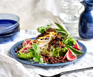 Spiced lamb larb with crisp vermicelli