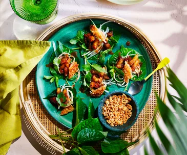 Crisp pork, banana blossom and tamarind hot sauce