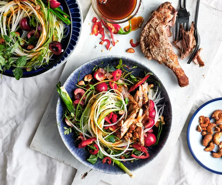 Cherry and Chinese spiced duck salad