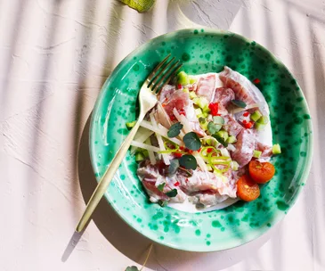 Tuna ota ika with lotus root