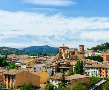 Spanish town along Camino de Santiago walk