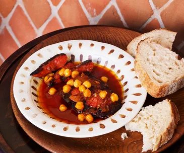 Bar Louise’s thick-cut chorizo in cider sauce