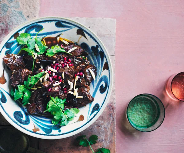 Slow-cooked spiced lamb with prunes