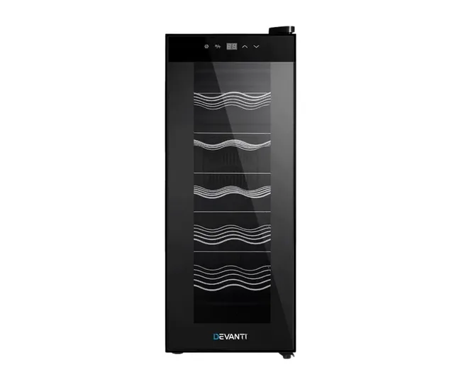 The Devanti 12 bottle thermoelectric wine cooler.