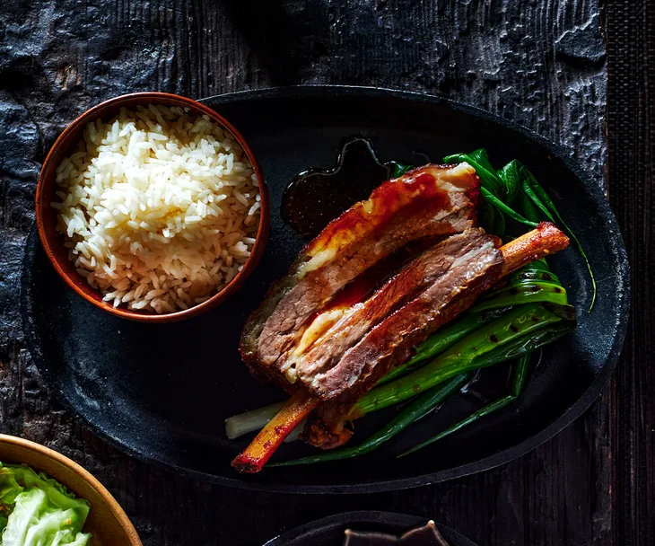Slow-cooked teriyaki beef ribs
