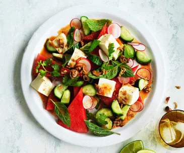 Cucumber recipe: Tofu, watermelon and radish salad with nahm jim