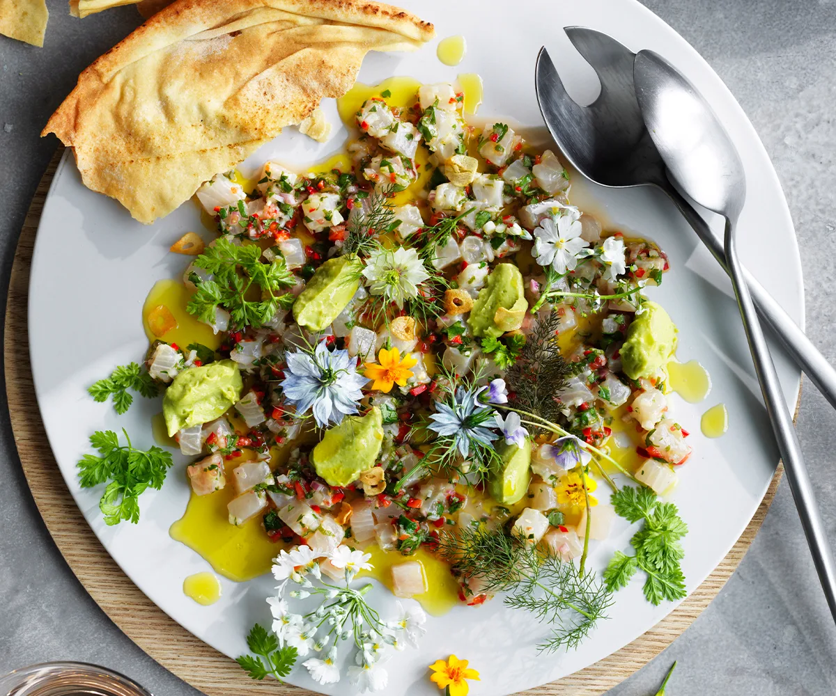 Best avocado recipes - recipe for avocado and fingerlime with kingfish ceviche