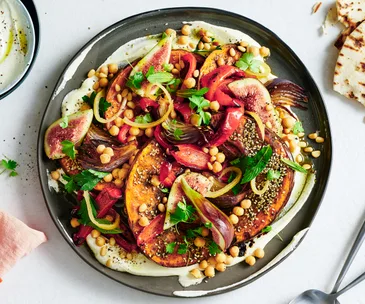 Roast pumpkin recipe fig fatteh with whipped feta