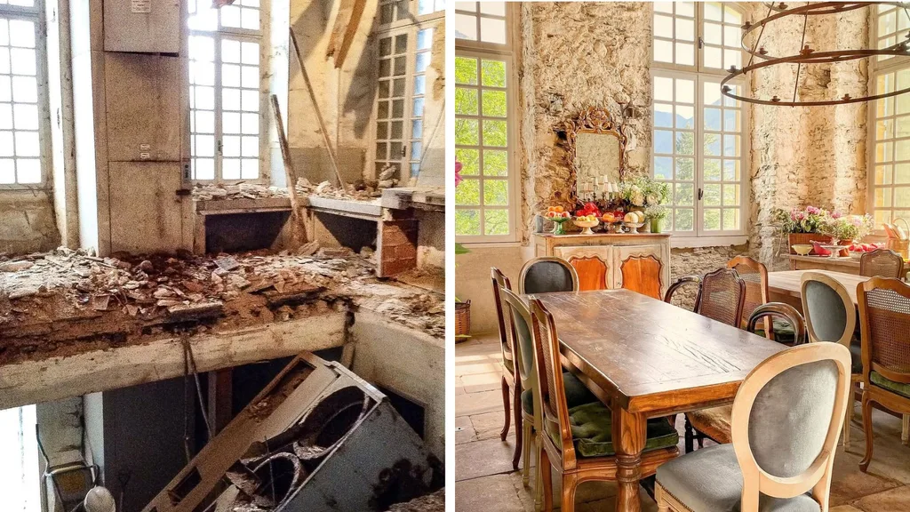 The kitchen inside the Chateau du Gudanes.
