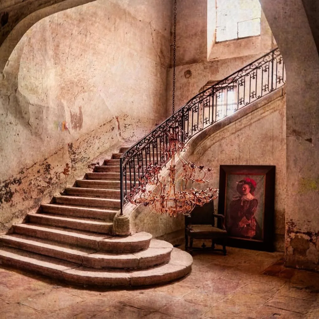 The Château de Gudanes staircase.