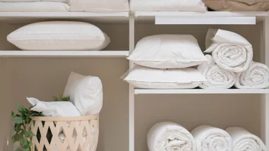 Linen cupboard storage.