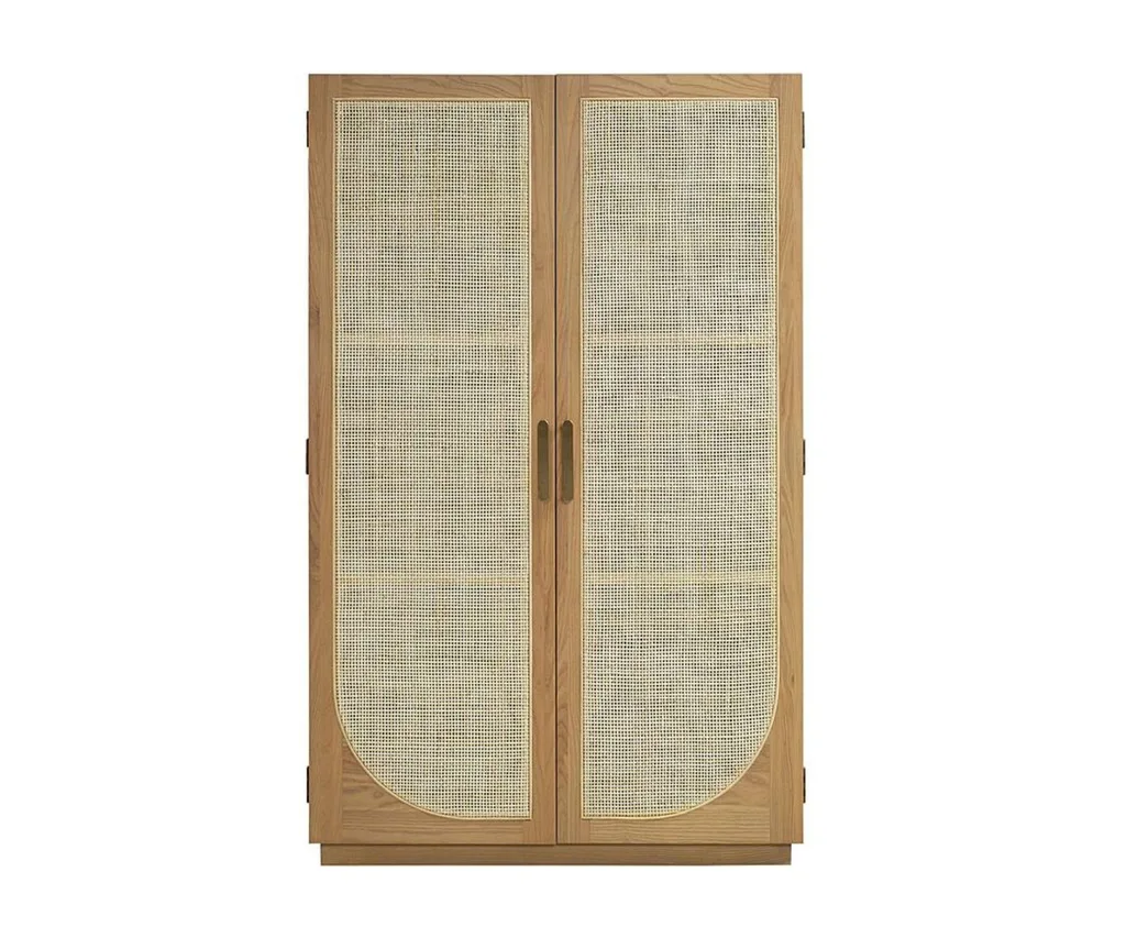 Rattan storage cabinet.