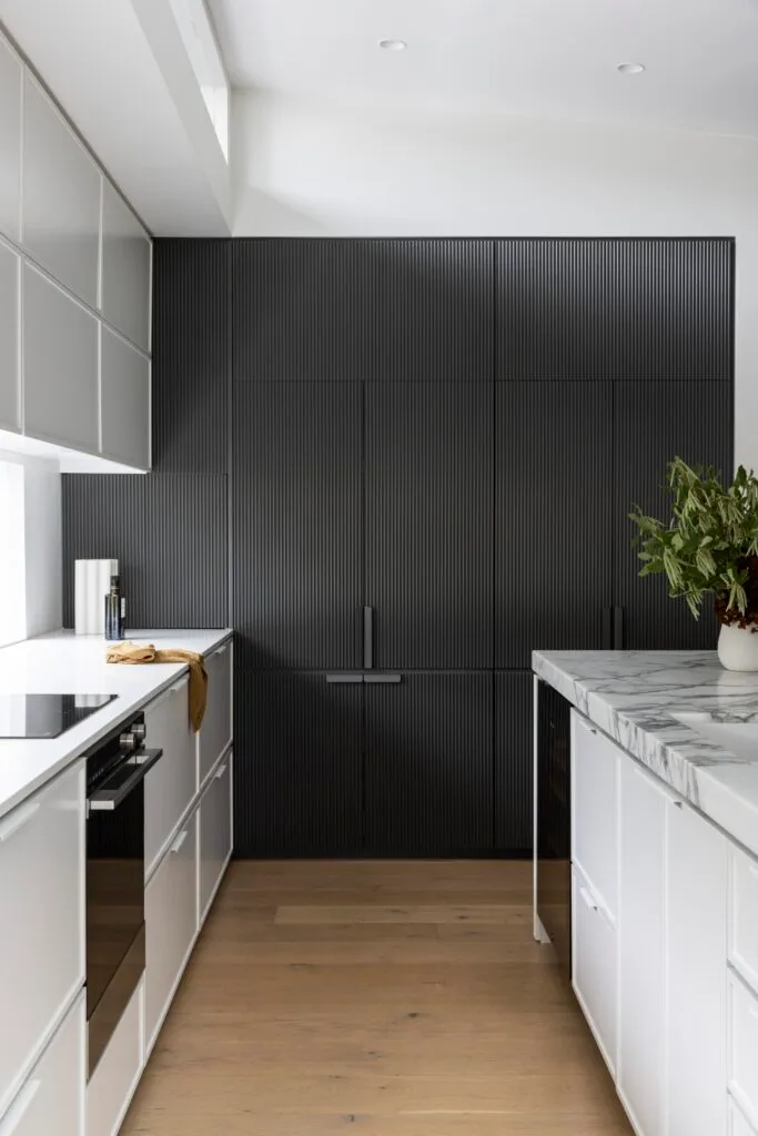 Ribbed MDF Kitchen Cabinet Doors by NXN Interiors