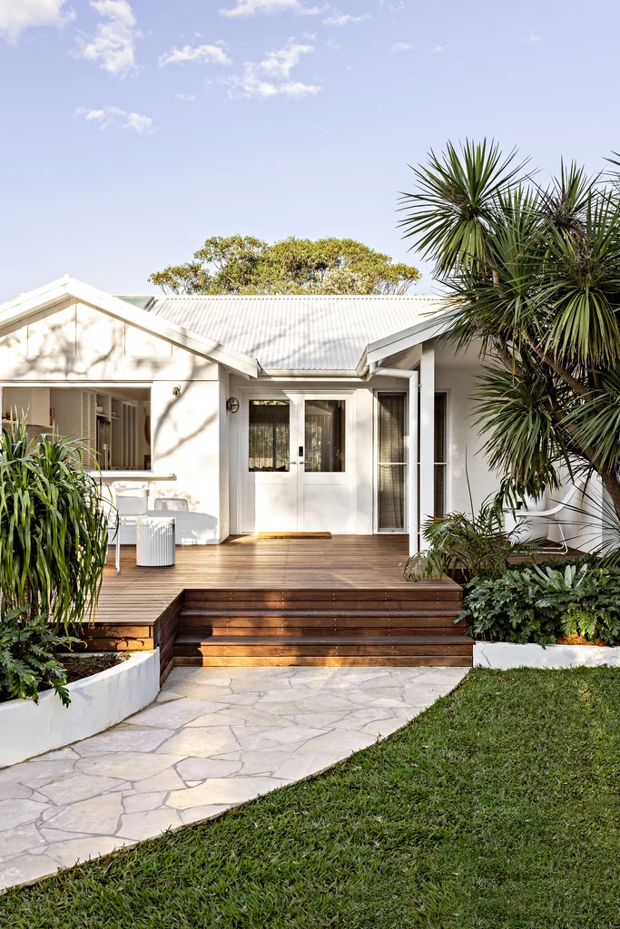 Rear deck of a renovated beach house on the NSW South Coast.