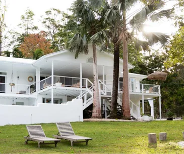 An expansive Noosa home with white on white interiors