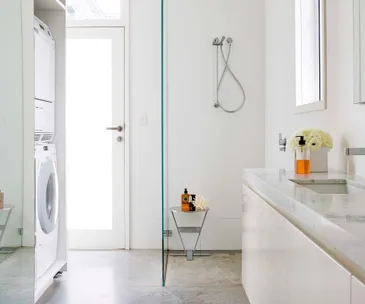 How to create a combined bathroom and laundry