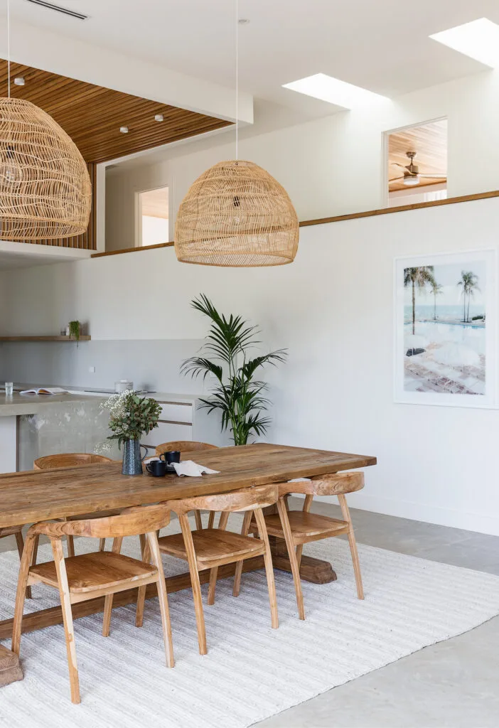 Modern timber dining room.