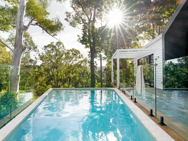 hinterland log cabin swimming pool