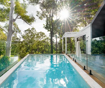 hinterland log cabin swimming pool