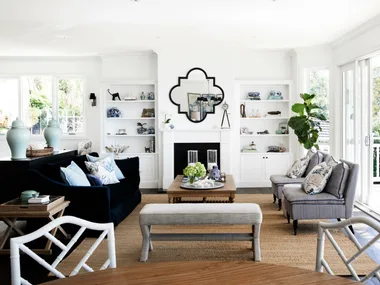 An awkward cottage becomes a gracious Hamptons-style home