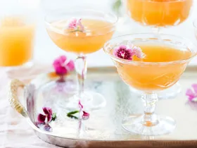 Lillet, gin and guava Autumn rose cocktail