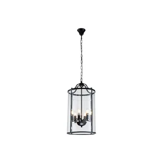 Astor Six Light Round Pendant In Black