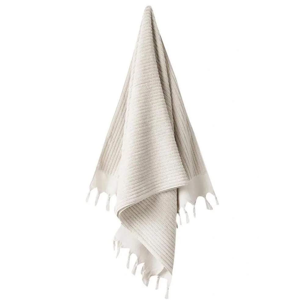 Aura home tassel ribbed bath towel