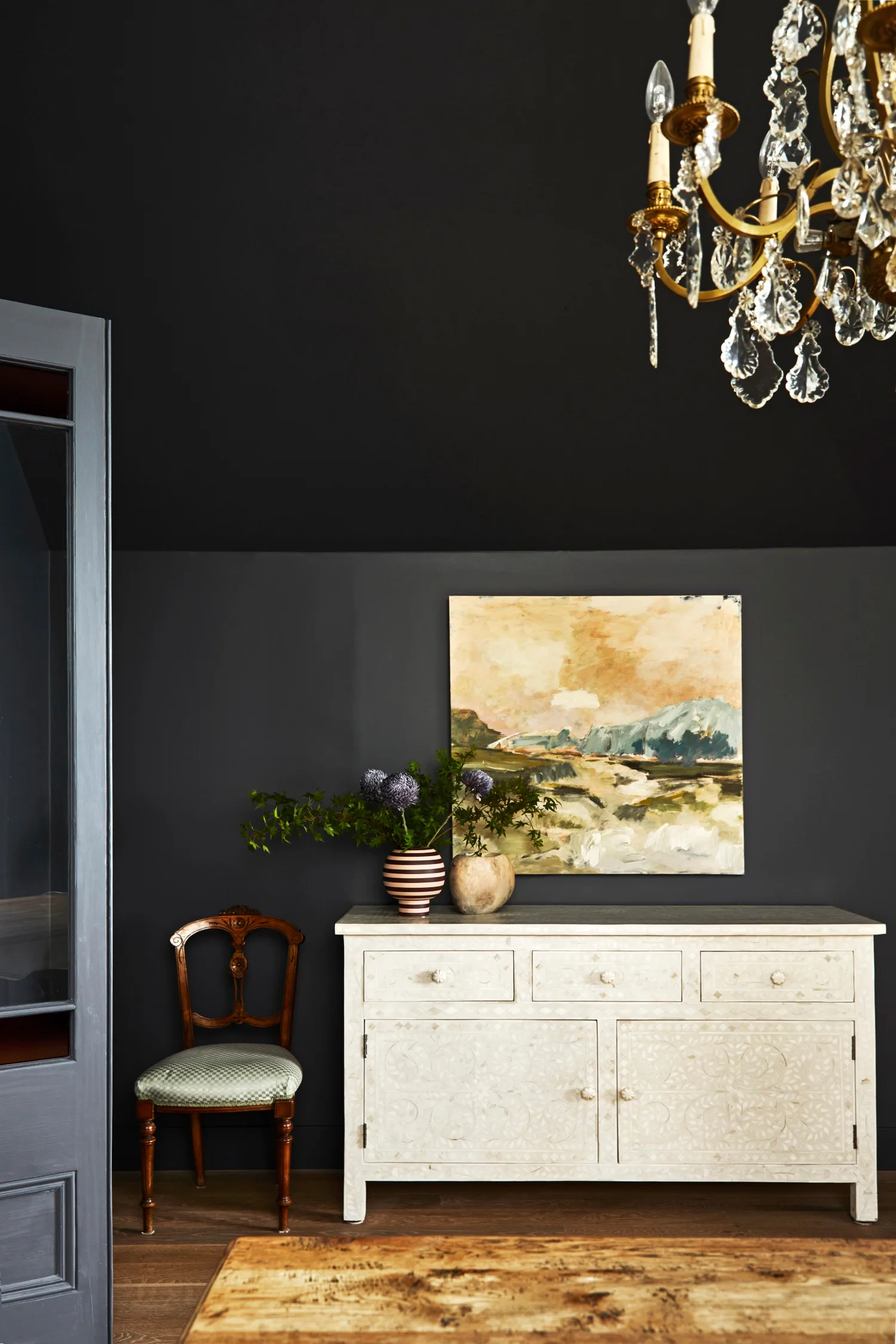 black living room