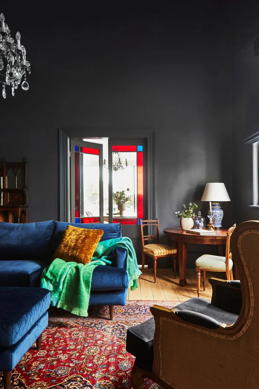 black living room