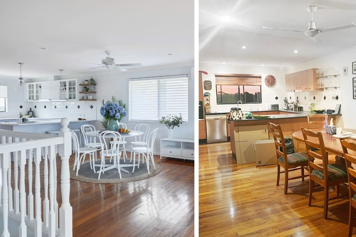 Selling Houses Australia Season 15 Redlands Bay before and after kitchen dining room