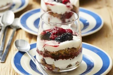 berry and hazelnut granola fool