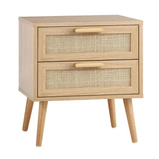 Charmel 2 drawer rattan bedside table