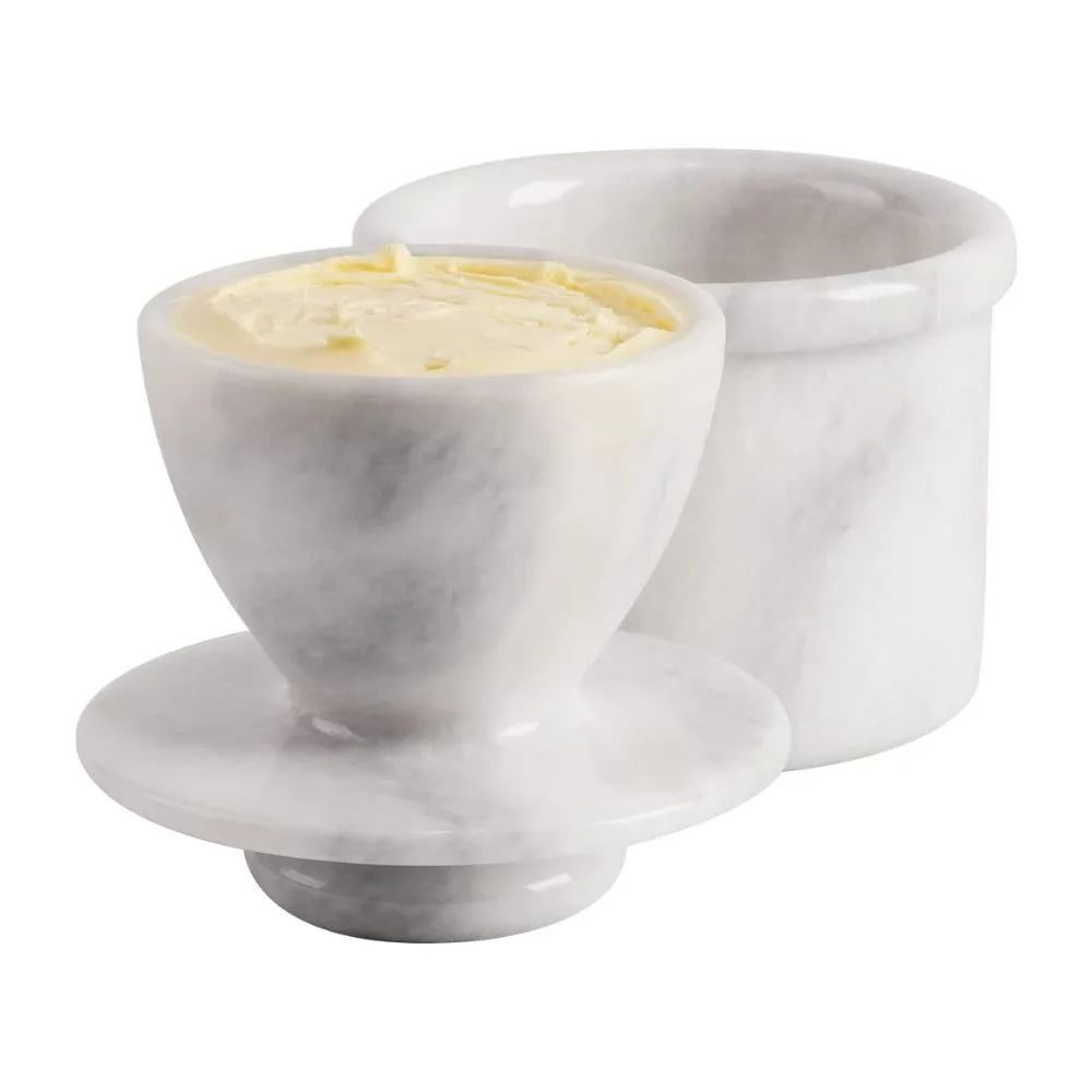 Handmade marble french butter crock