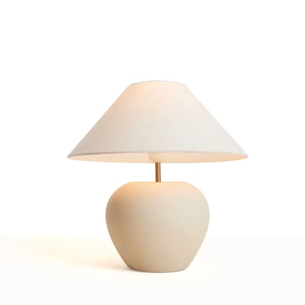 Round white table lamp