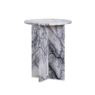 MyDeal Lilac White Marble Side Table