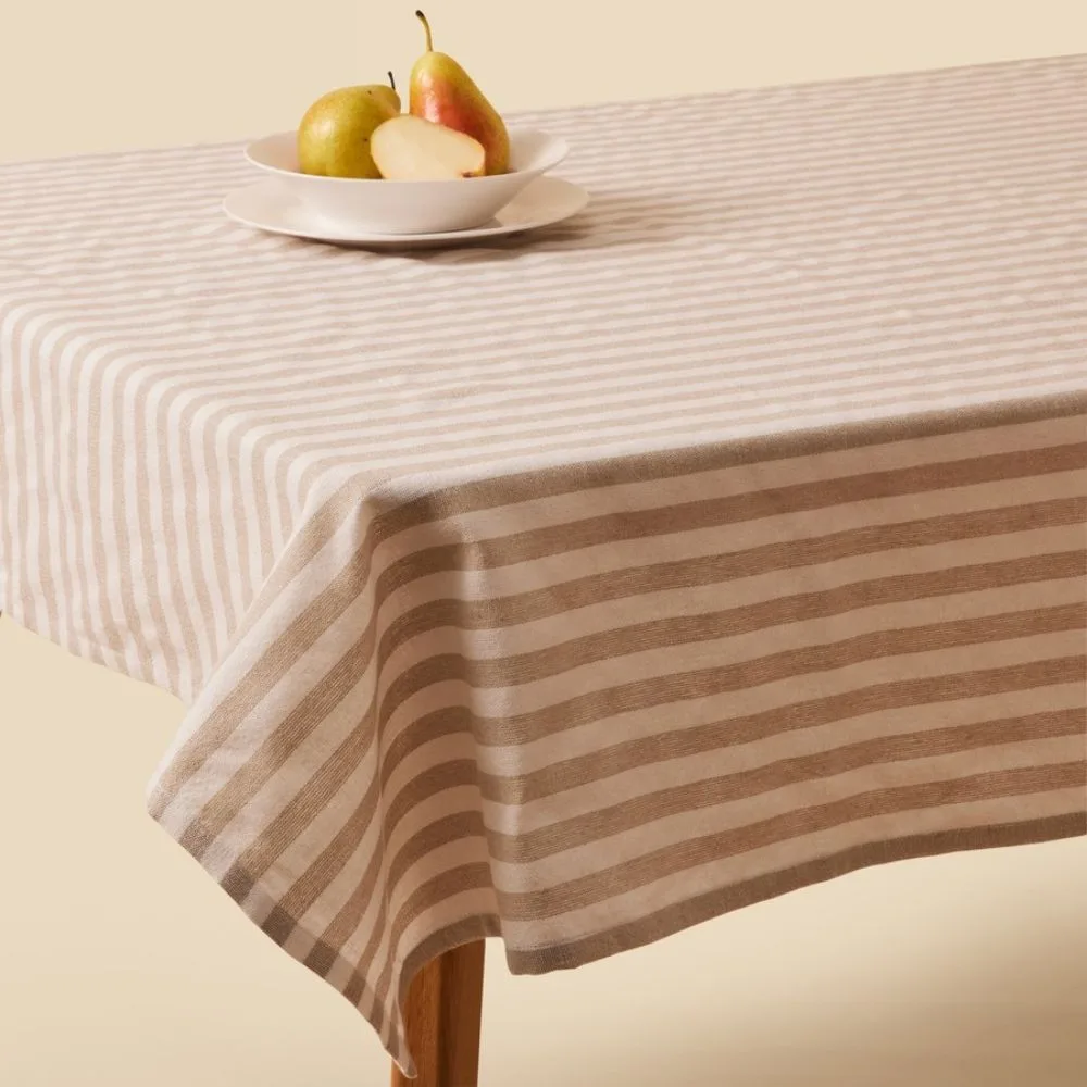 Stripe linen tablecloth