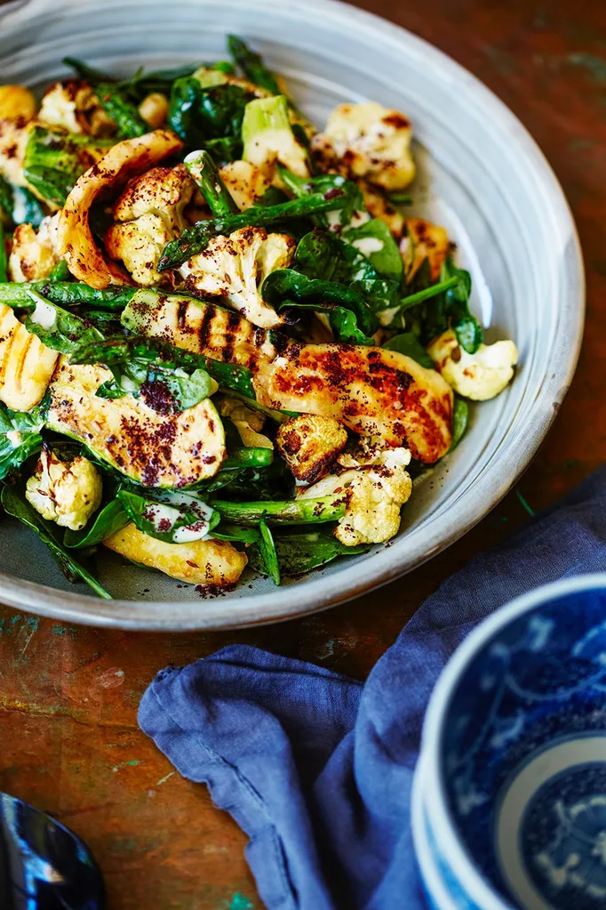 Roast cauliflower and winter vegetable salad