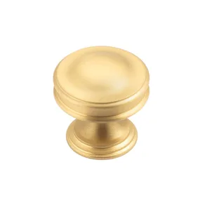 Temple & Webster Castella Decade Flat Brass Knob in Satin Brass