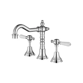 Temple & Webster Tiago Tapware Bordeaux Round Basin Spout & Mixer Set in Chrome
