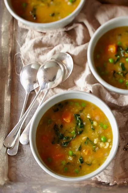 Yellow split pea, pumpkin & cavolo nero soup Recipe | Home Beautiful