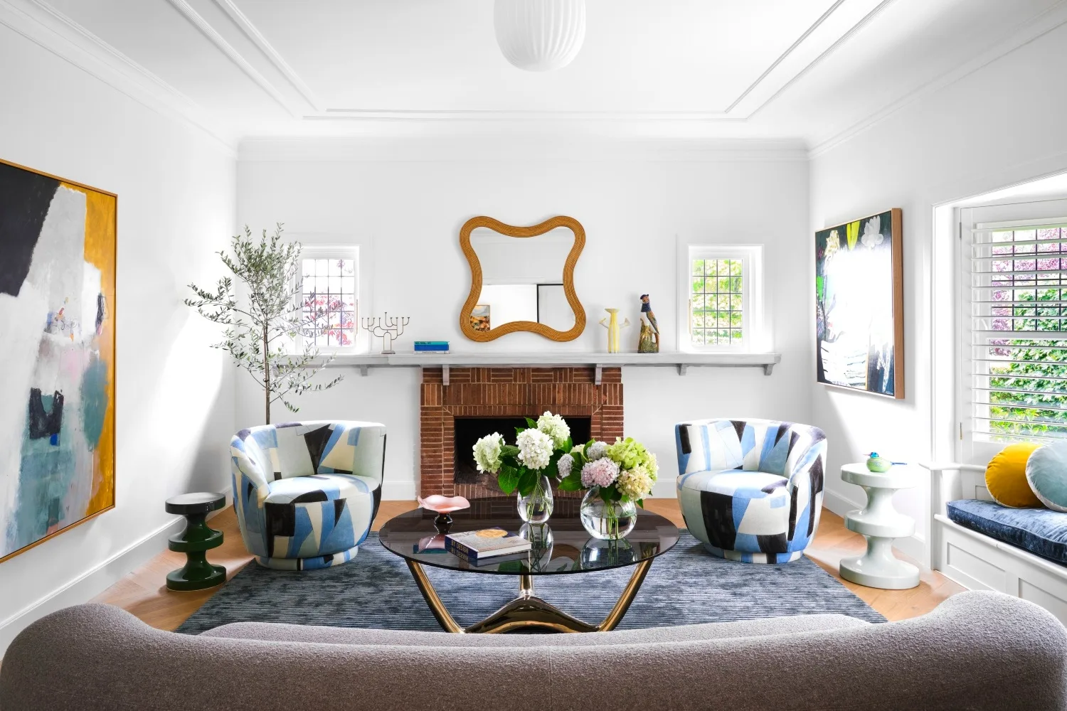 red brick canberra cottage art deco renovation formal living room