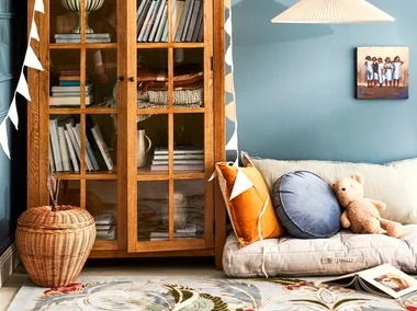 Nooks Kids Bedroom Floor Pillows Reading Shelf
