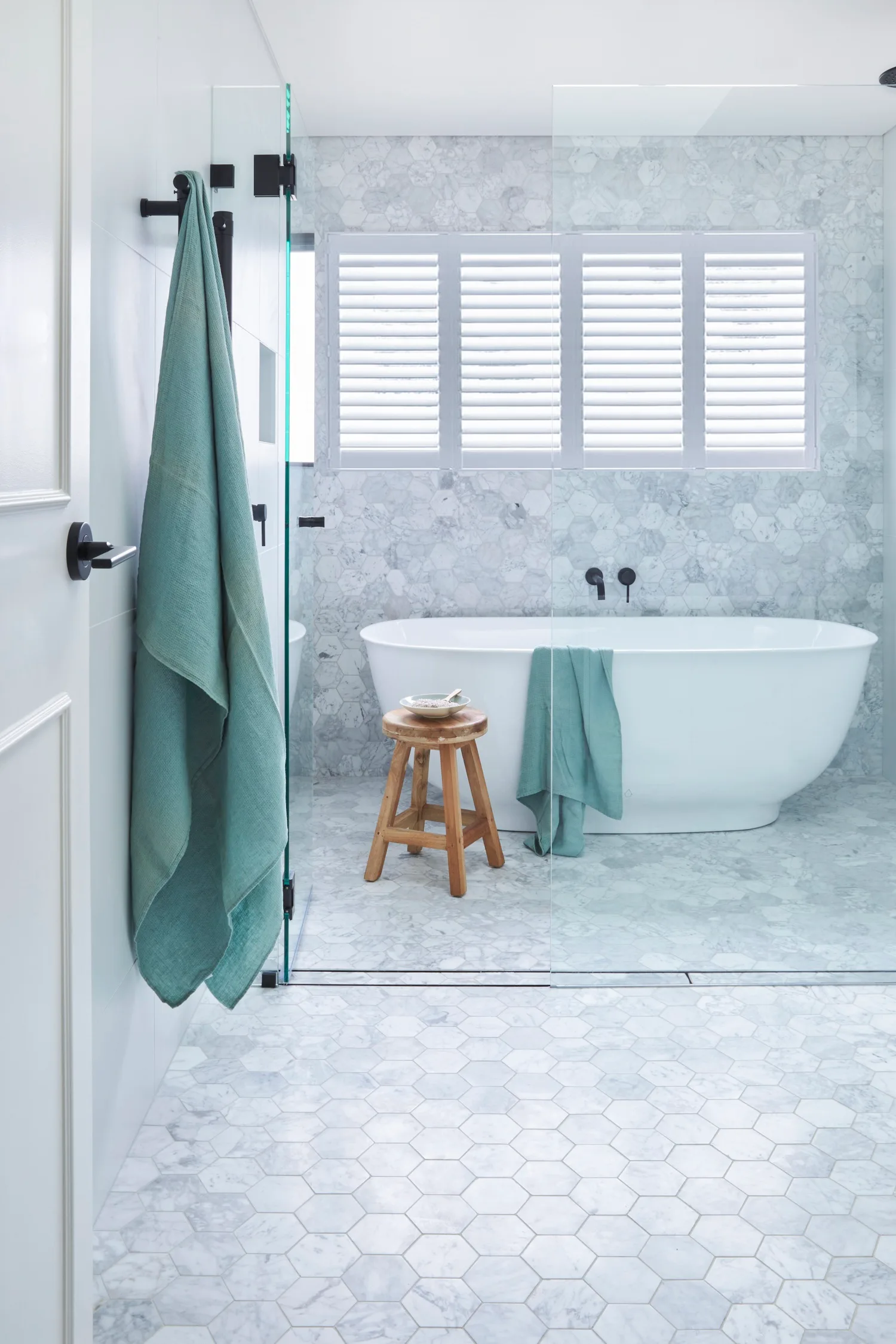 modernised federation home mosman grey bathroom