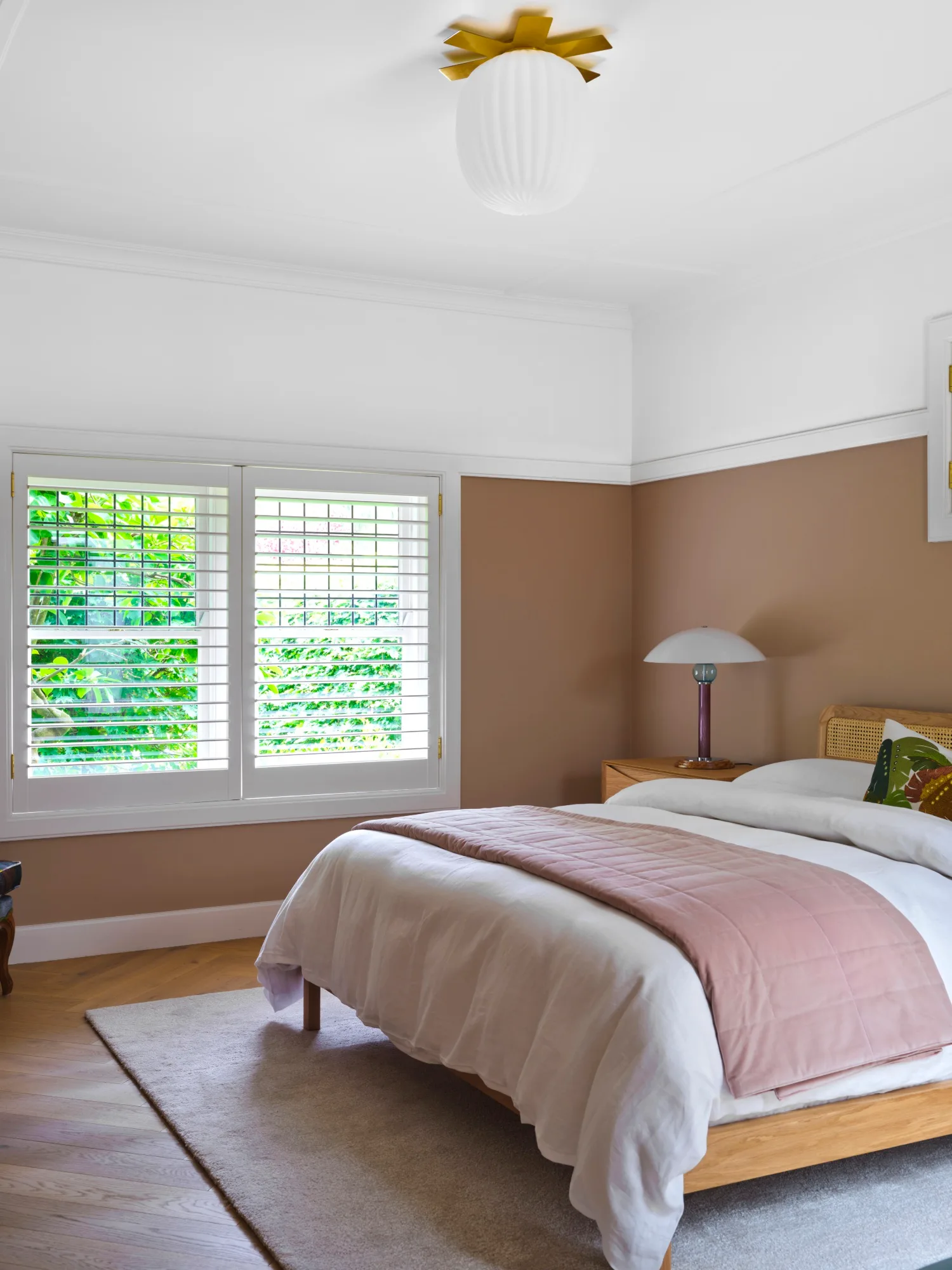 art deco bedroom dulux camel walls