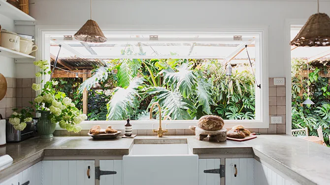 Lottes Hjem historic cottage kitchen on the Sapphire Coast