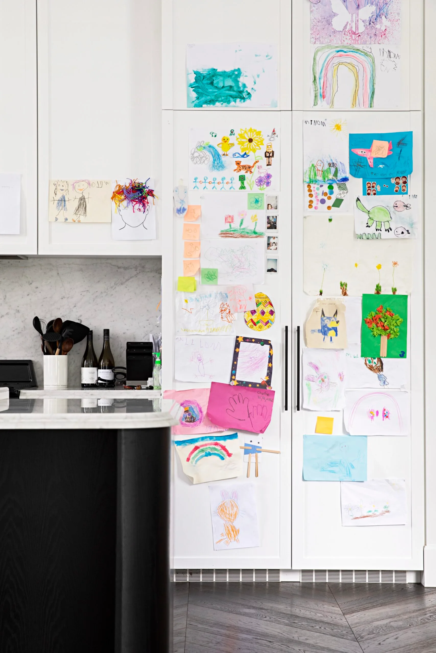 Sam and Snezana Wood home kids artwork fridge gallery