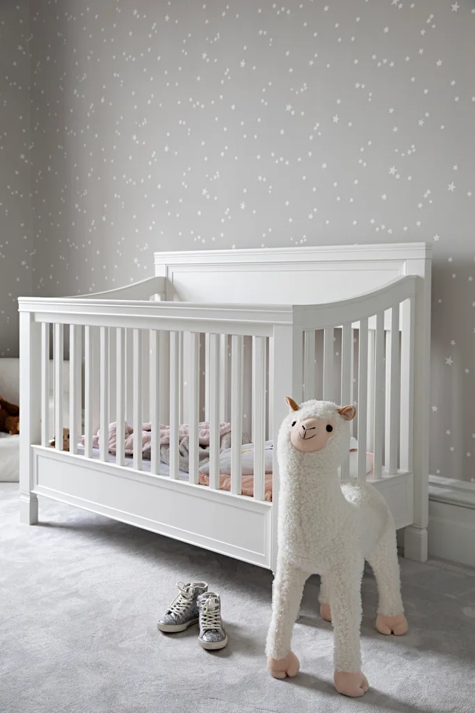 Sam and Snezana Wood baby Harper nursery room